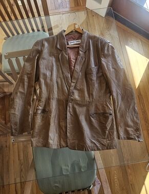 Vintage 1970s Armani Lambskin Leather Jacket Unisex Mens Medium Womens Large